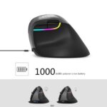 Bluetooth 4.0 & 2.4GHz Dual Mode Ergonomic Rechargeable Silent Click Vertical Mouse