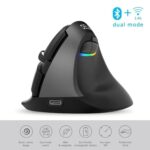 Bluetooth 4.0 & 2.4GHz Dual Mode Ergonomic Rechargeable Silent Click Vertical Mouse