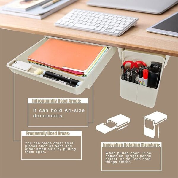 Under Desk Drawer Storage Box For Office
